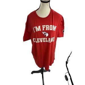 Gildan T Shirt Mens XL Red I'm From Cleveland Baseball Graphic Tee Short Sleeve